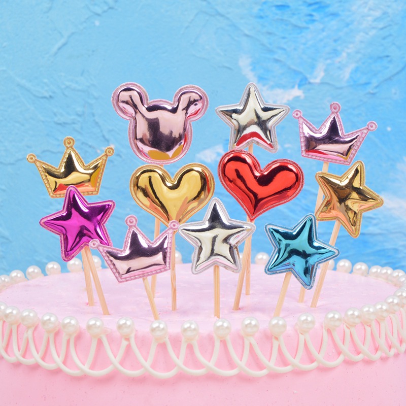 5PC LOVE CROWN STAR เค้ก TOPPER วันเกิดเค้ก DECORTATION CUPCAKE STAR CROWN วันเกิด DECORTATION EVENT