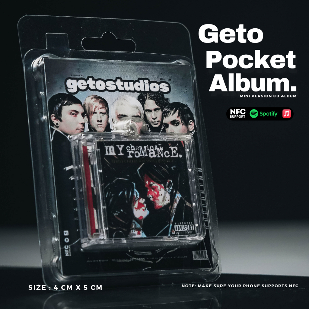 My Chemical Romance NFC Pocket Mini Album - พวงกุญแจอัลบั้มขนาดเล็ก NFC - อัลบั้มซีดีขนาดเล็ก Gato Studios