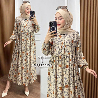 MIDI DRESS WANITA RAYON / GAMIS RAYON ADEM BUMIL BUSUI FRIENDLY JUMBO New