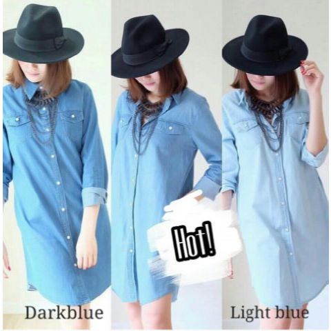 RF - กระเป๋ายีนส์ Longhem วัสดุเดนิม Size L รอบอก 96cm ยาว 90cm แขนยาว คอปก RBR 499