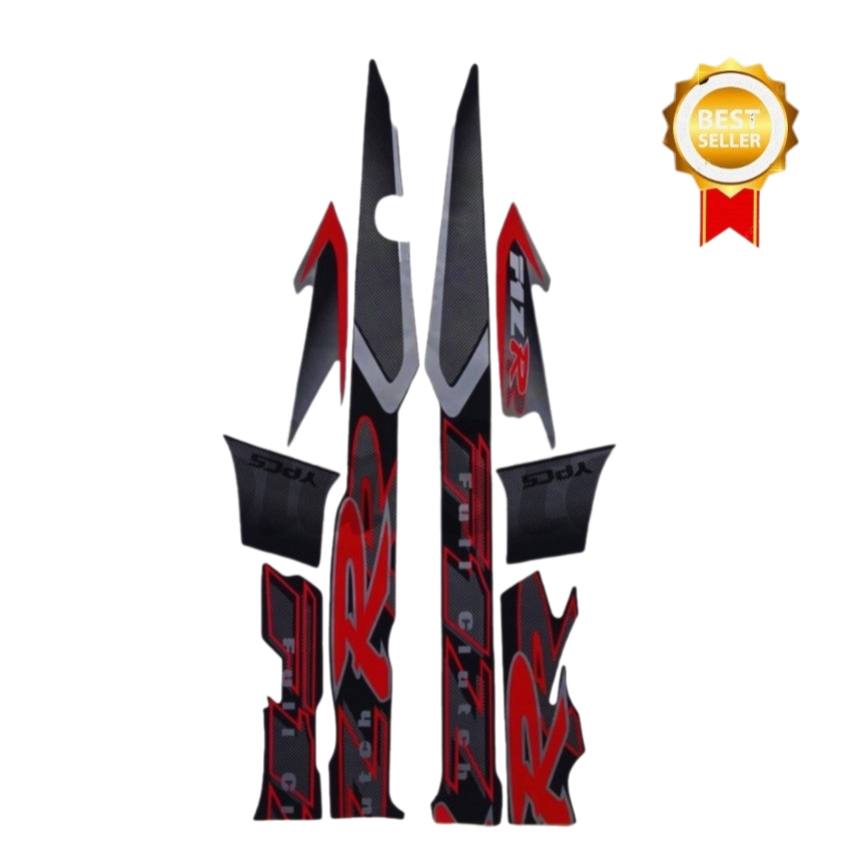 MERAH Yamaha F1ZR F1 Zr 2002 คลัทช์เต็มสีดําสีแดง Striping สติกเกอร์มาตรฐานรถจักรยานยนต์ Body List F