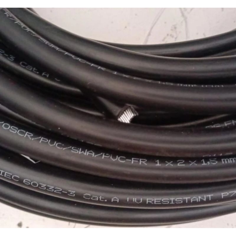 CU / PE / OSCR / PVC-FR Instrument Cable 1x2x1.5 mm2 First Cable สีดํา CU/XLPE/OSCR/PVC-Fr 1 x 2 x 1