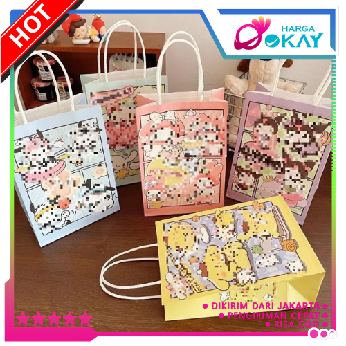 HO Paper Bag Happy birthday Animation Paper Bag Goodie Bag Childrens Snack Gift Hampers Bag Cute Car