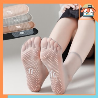 RSB KK513 Kaos kaki Transparan Wanita Dengan Slip Gel Anti Licin Stocking Pendek Semata kaki Anti Slip Stockings Socks Girl