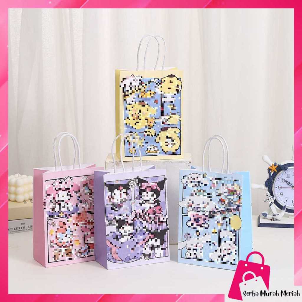 HH Paper Bag Happy birthday Animation Paper Bag Goodie Bag Childrens Snack Gift Hampers Bag Cute Car