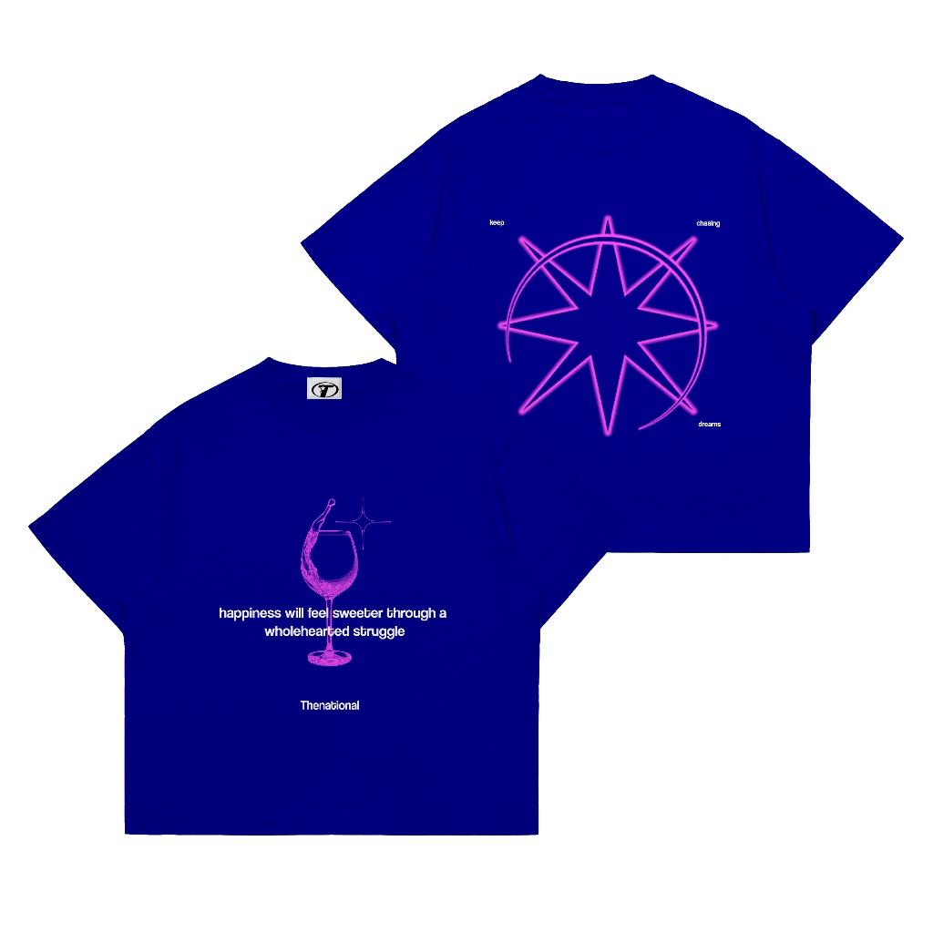 Thenive Boxy Fit 24s เสื้อยืดโอเวอร์ไซส์ Mona Blue