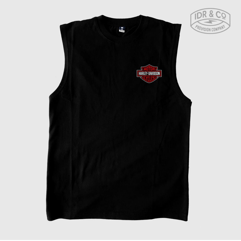 เสื้อกล้าม Harley Davidson Low Cut Muscle Tees Basic - Eagle เสื้อกล้าม Gym Sport - หวีผ้าฝ้ายเต็ม