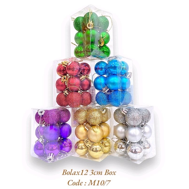 GANTUNGAN ตกแต่งลูกบอลคริสต์มาส 3 ซม. 12 P6/7 M10/7 - ตกแต่งคริสต์มาส - ตกแต่งลูกบอลคริสต์มาส - เครื