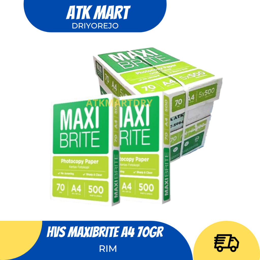MAXIBRITE A4 HVS PAPER 70 GRAM 1 RIM 500 แผ่น COPIER PHOTOCOPY PRINT OFFICE DOCUMENTS