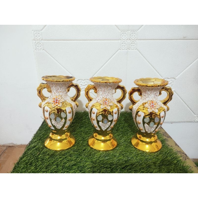 ชุดแจกันเซรามิกกลิตเตอร์ 3 ชิ้น SW-50 B