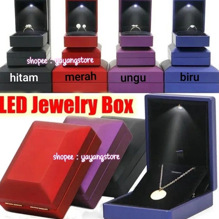 Muraaaahh กล่องสร้อยคอ LED ที่ใส่สร้อยคอ ไฟ LED กล่องเครื่องประดับสร้อยคอ