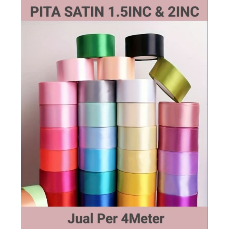ริบบิ้นผ้าซาติน 1.5inc & 2inc [RETAIL PER 4M]