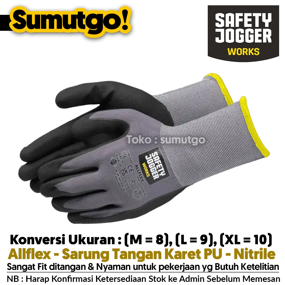 Safety Jogger Allflex ถุงมือทํางานมัลติฟังก์ชั่น / ถุงมือผ้าไนลอน