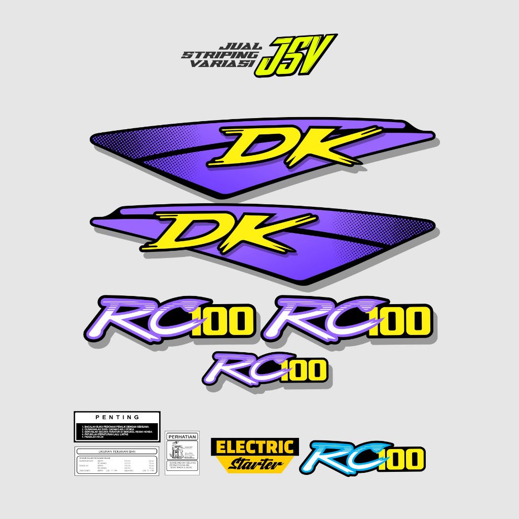 สติ๊กเกอร์ Striping Variation RK 100 Suzuki Bravo RC 100