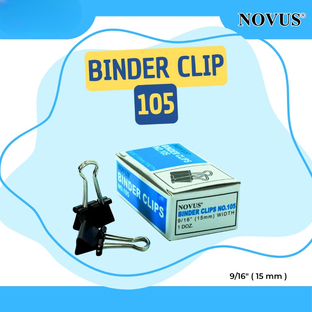 Novus Binder Clip/Paper Clip 105 @1ktk=12 ชิ้น