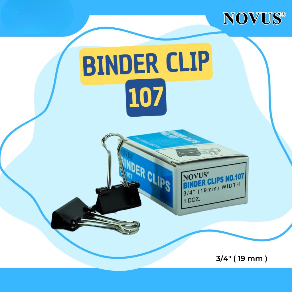 Novus Binder Clip/Paper Clip 107 @1ktk=12 ชิ้น