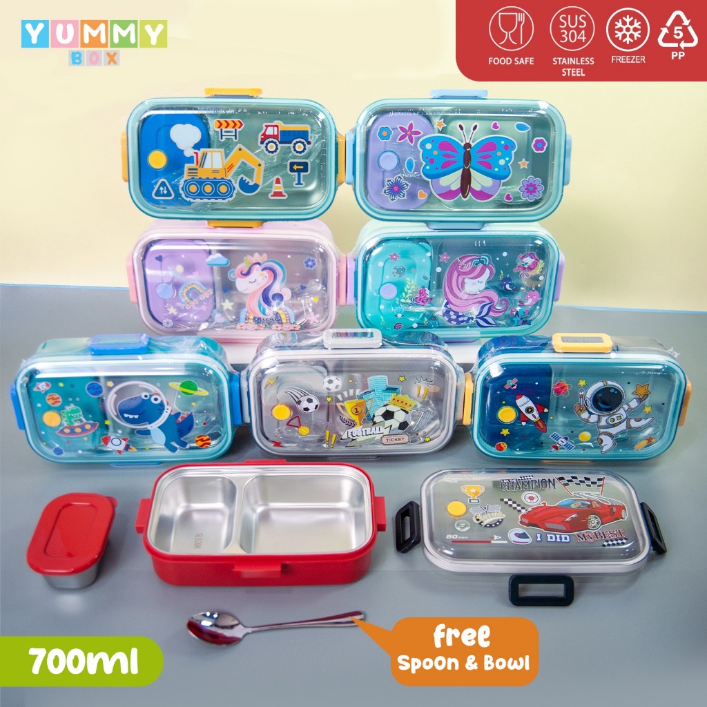 YUMMY BOX BENTO STAINLESS 304 2-SET VOLUME 700ML SN2553