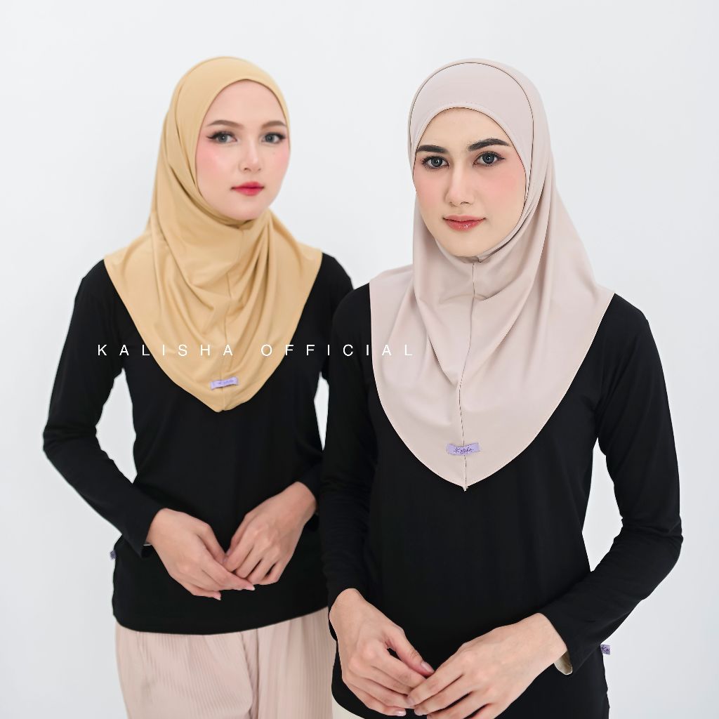 Kalisha - Helma Instant Sport Jersey Hijab พร้อมรูหูขนาด M และ L