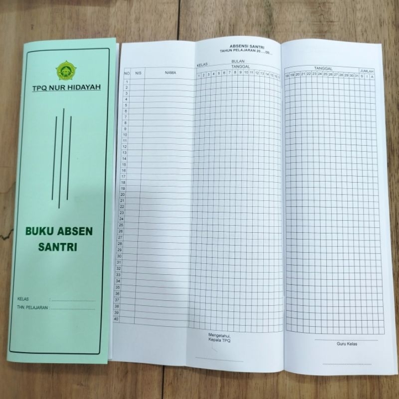 Attendance Book 40 นักเรียนโรงเรียน TPQ TPA Madin ฯลฯ