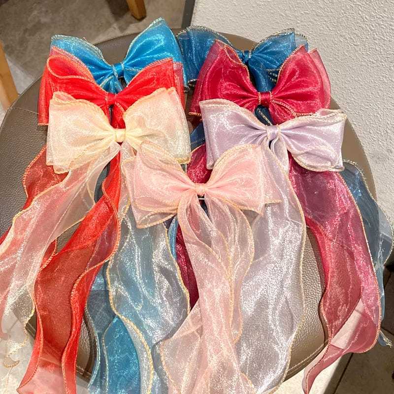 กิ๊บติดผมเกาหลี RIBBON SATIN / คลิปหนีบริบบิ้นยาว / เจ้าหญิง RIBBON