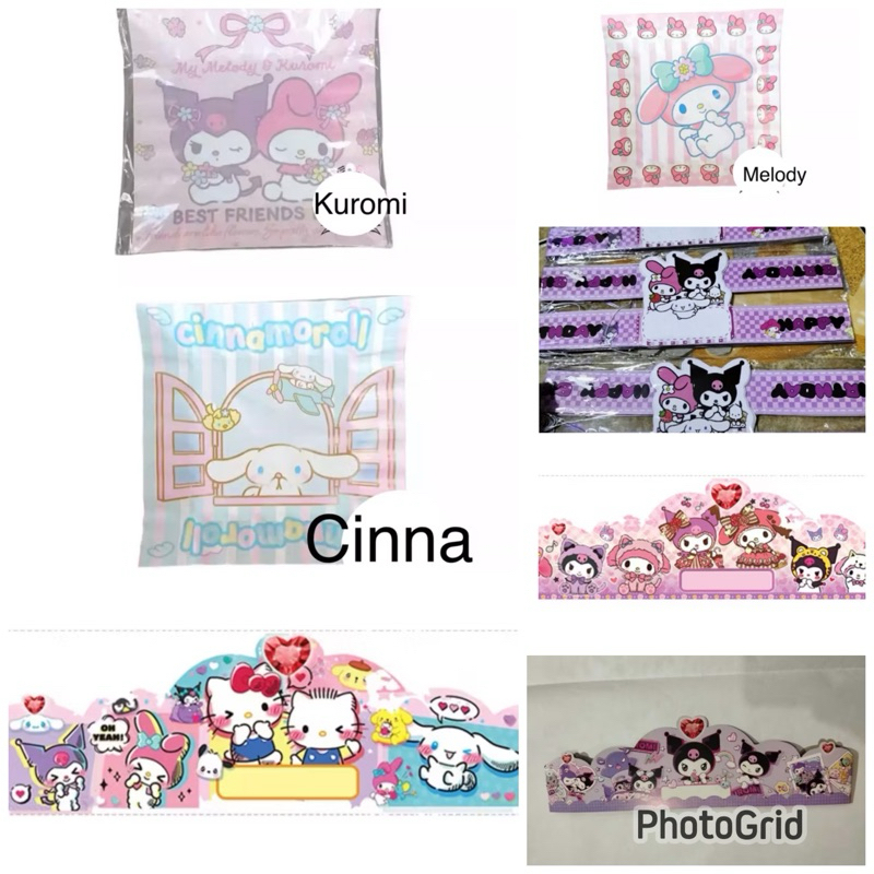 Sanrio melody Kuromi cinnamoroll Paper Plate/Sanrio Kuromi Hat
