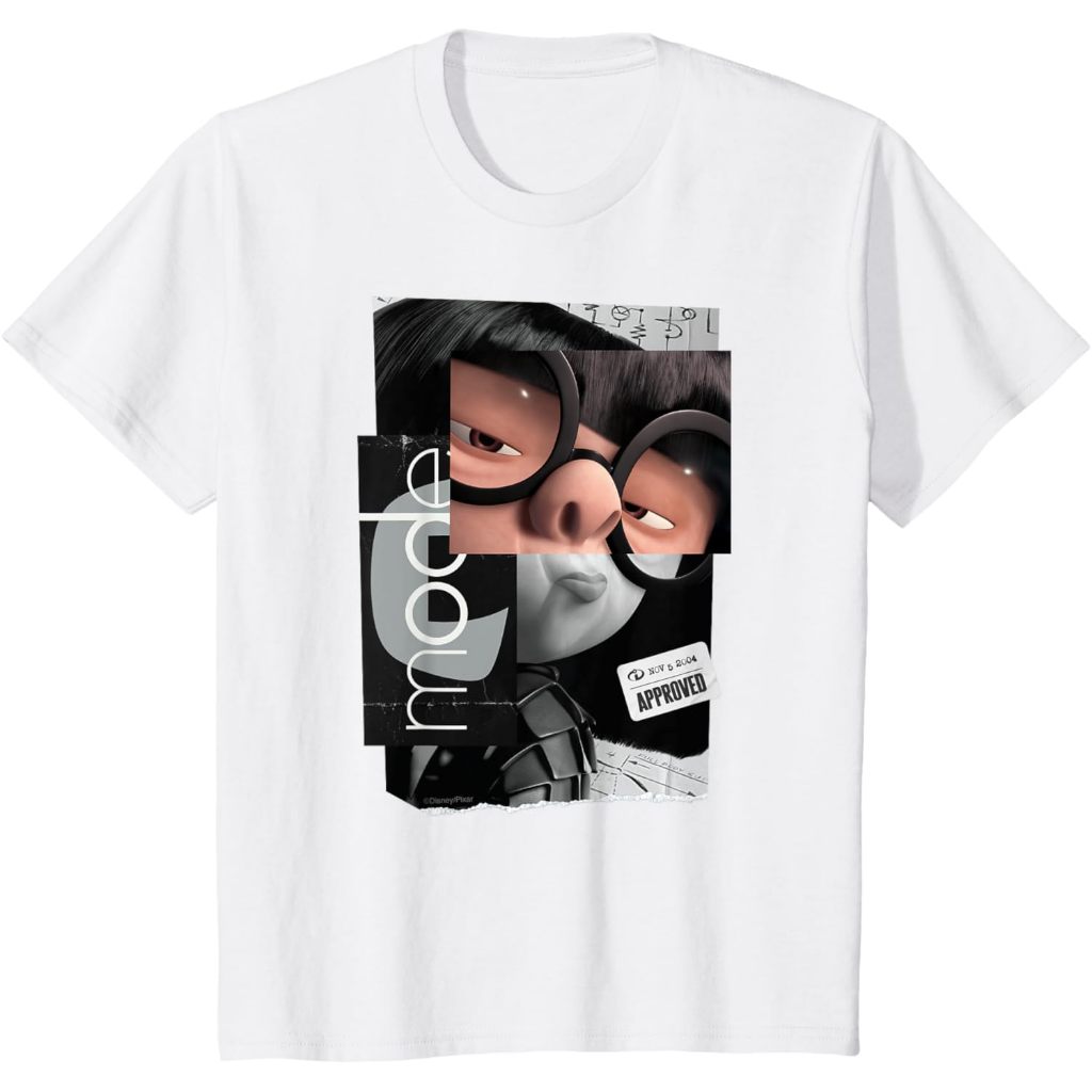 Disney และ Pixar เสื้อยืดเด็ก The Incredibles Edna Mode เสื้อยืดโลโก้แฟชั่น