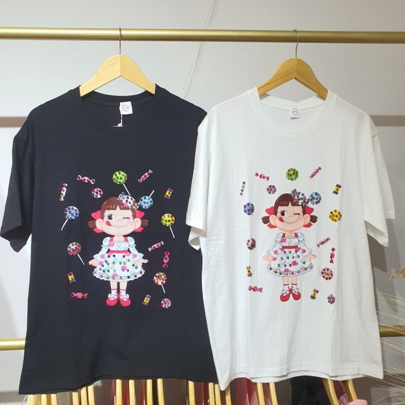 Overstee เสื้อยืดพรีเมี่ยมนําเข้า Peko Candy ขนาดใหญ่สําหรับผู้หญิง