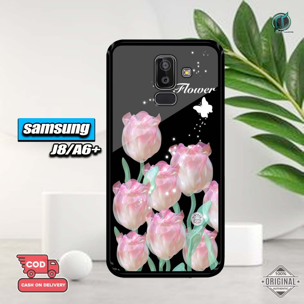 เคส Samsung J82018/A6plus ล่าสุด 2D Glossy Hardcase [ดอกไม้ Motif] Samsung J8/A6plus Hardcase Softca