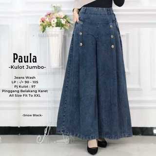 KULOT PAULA JEANS JUMBO SNOW KULOT PALAZZO CELANA PANJANG