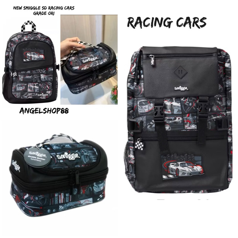 New BACKPACK SD SMiGGLE RACING CARS GRADE ORI