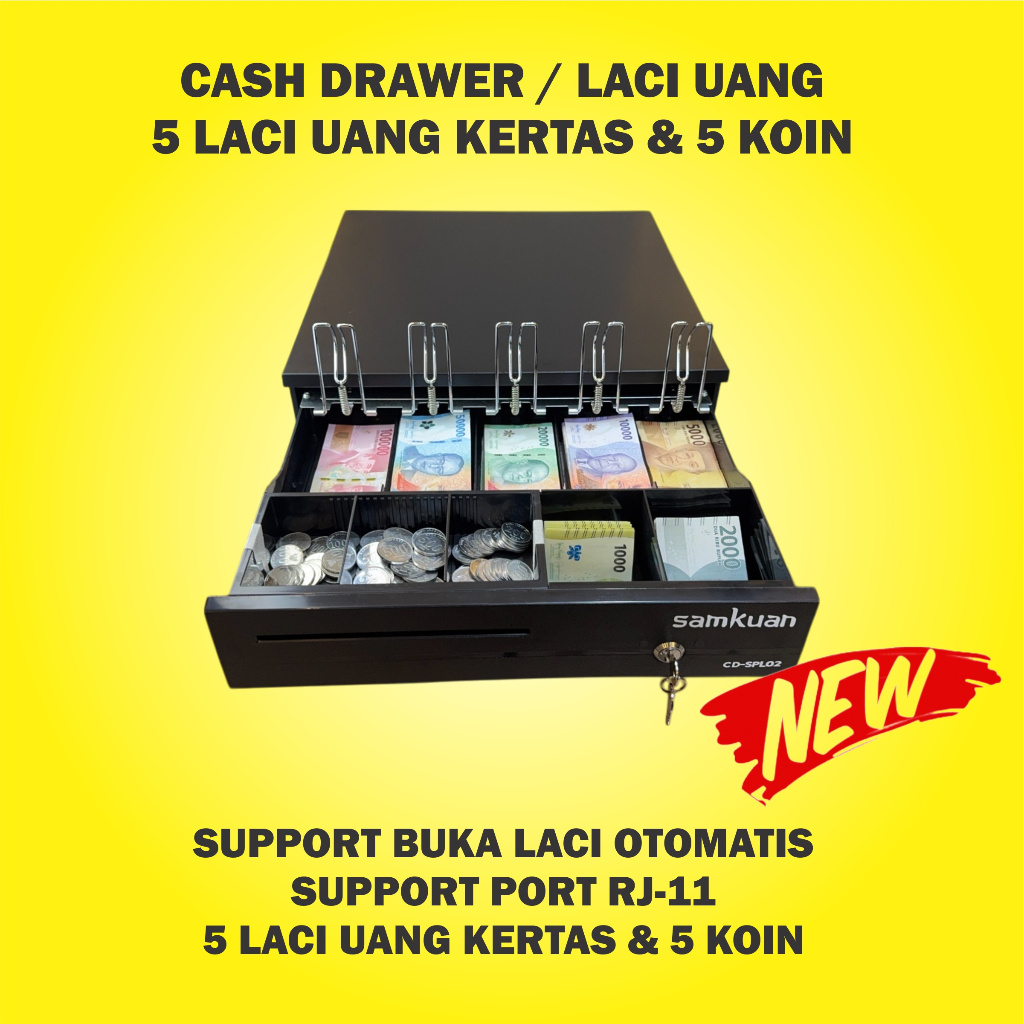 Sage - CASH DRAWER CASH REGISTER DRAWER 5 PAPER MONEY 5 COINS RJ11