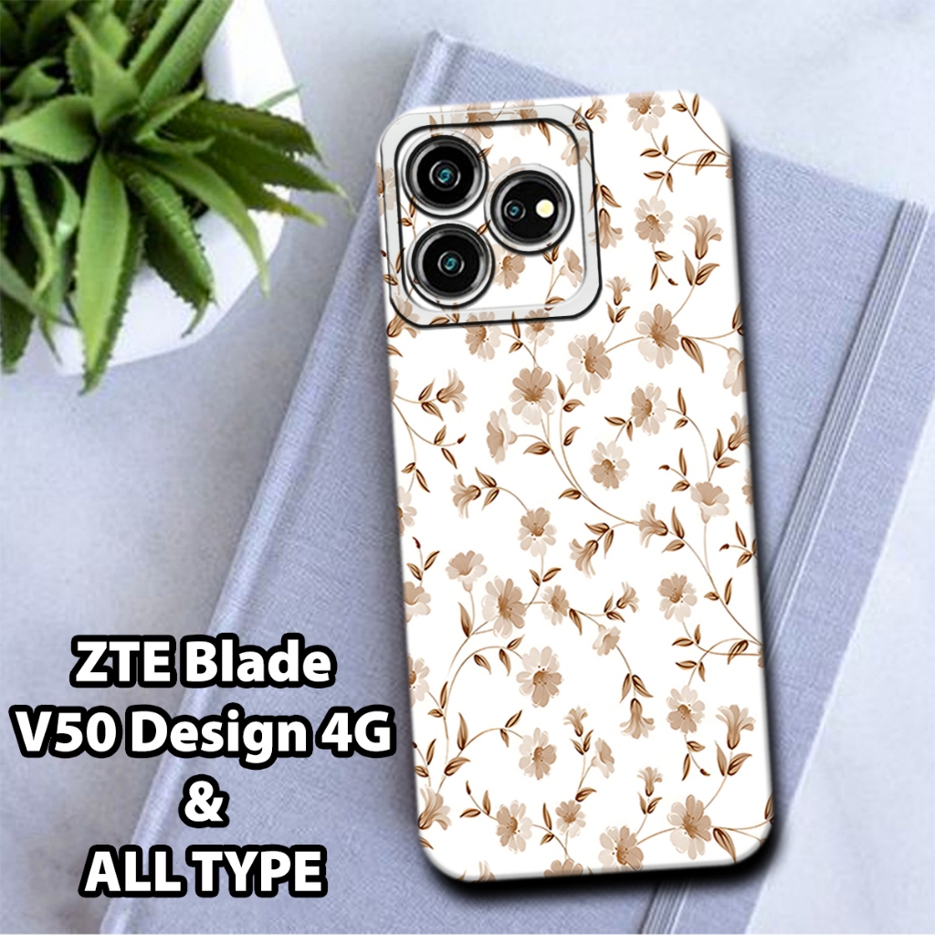 AC47/Softcase Procamera Hp ZTE BLADE V50 Design 4G 2024 แฟชั่นกรณีดอกไม้ป้องกัน Handphone