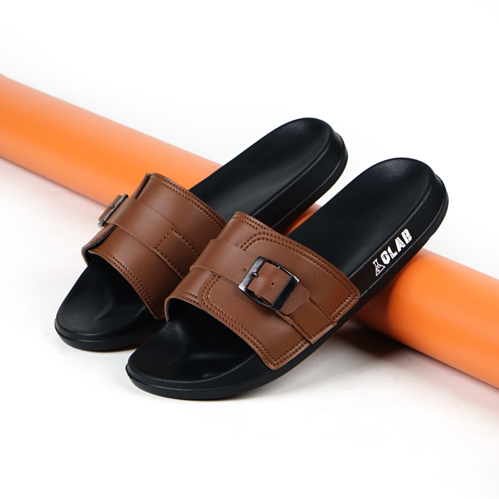 Iqlab_footwear - Sukumanata Brown - รองเท้าแตะสไลด์ - รองเท้าแตะลําลอง - รองเท้าแตะผู้ชายล่าสุด - รอ