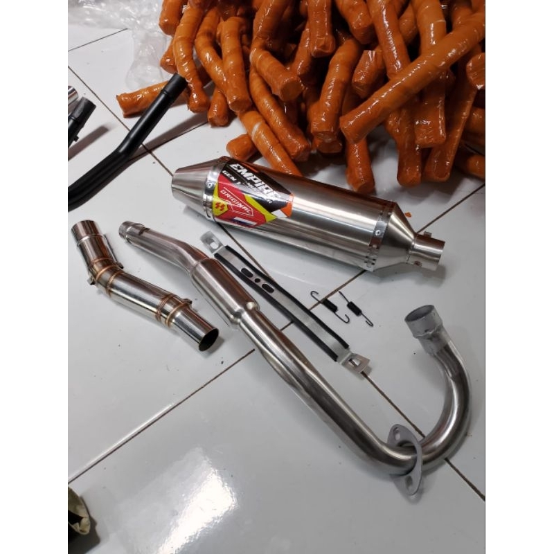 1 ชุดไอเสีย 38 มม.เข้าสแตนเลส empire Muffler gen1 สําหรับ Ksr 110 Ksr Pro Ksr Racing Msx125 Klx150 Crf150 xr150 xr150 xr150 Xr200 xtz125 Wr155 dtraold/newker