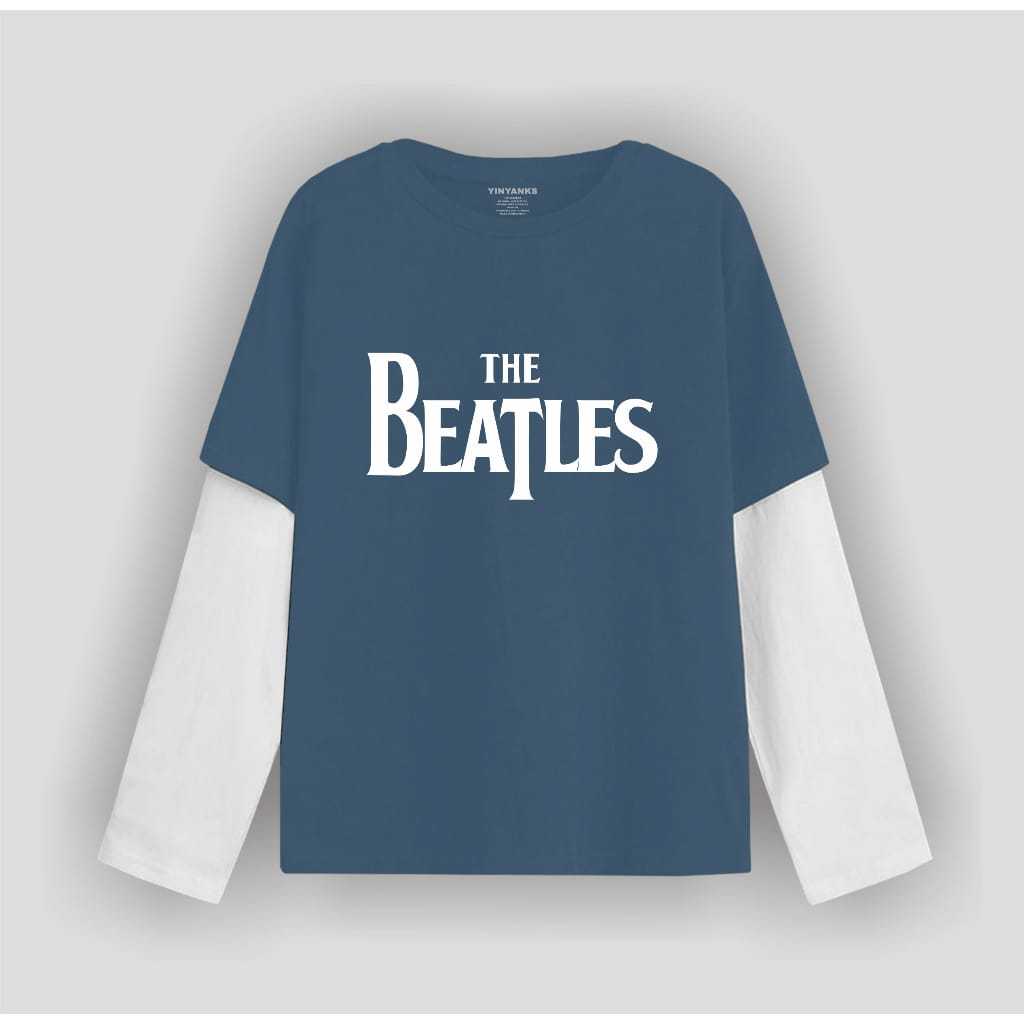 Ganzet Store เสื้อยืด Double Layer แขนยาว THE BEATLES เสื้อยืดผู้หญิงผู้ชาย