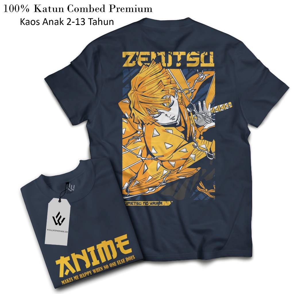 ZENITSU DEMON SLAYER อะนิเมะเด็ก Distro เสื้อยืด