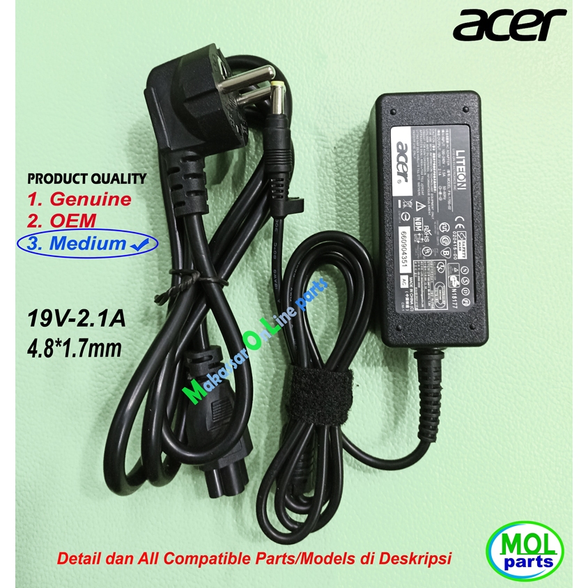 Acer z476 19V 2.1A อะแดปเตอร์ชาร์จแจ็ค 4.8*1.7mm