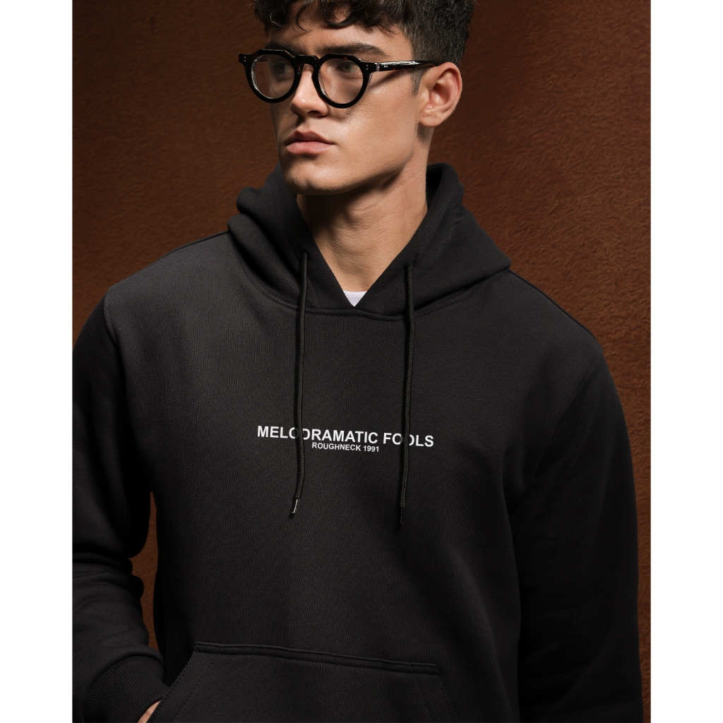 Roughneck H613 Melodramatic W เสื้อฮู้ดสีดํา