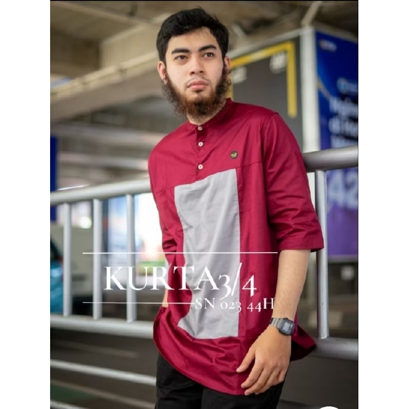Kurta ใหม่ By Leafs Original |รหัส SN-023 |3/4 SLEEVE |Premium Twill ไซส์ M, L, XL || สีเดียว ||