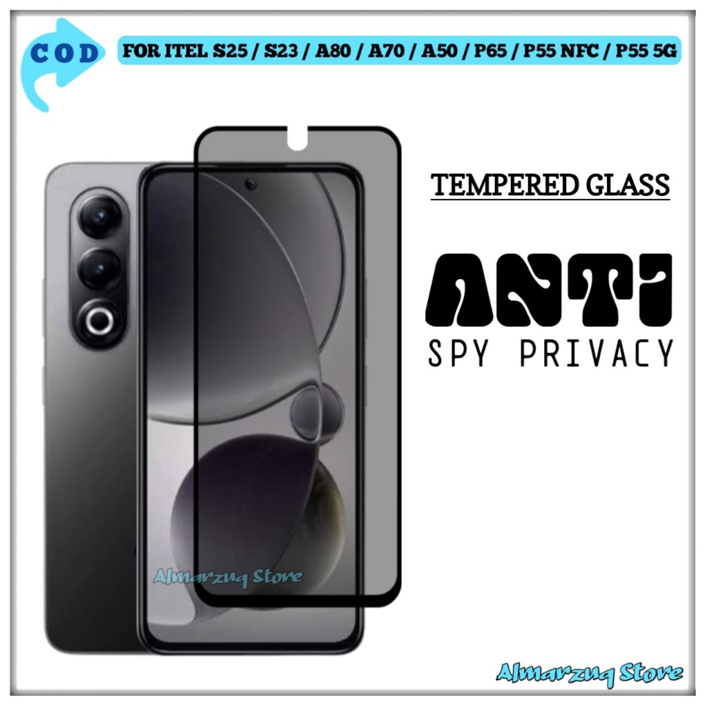 กระจกนิรภัย Itel S25 S23 A80 A70 A50 P65 P55 NFC P55 5G Anti-Scratch Full Cover Glass