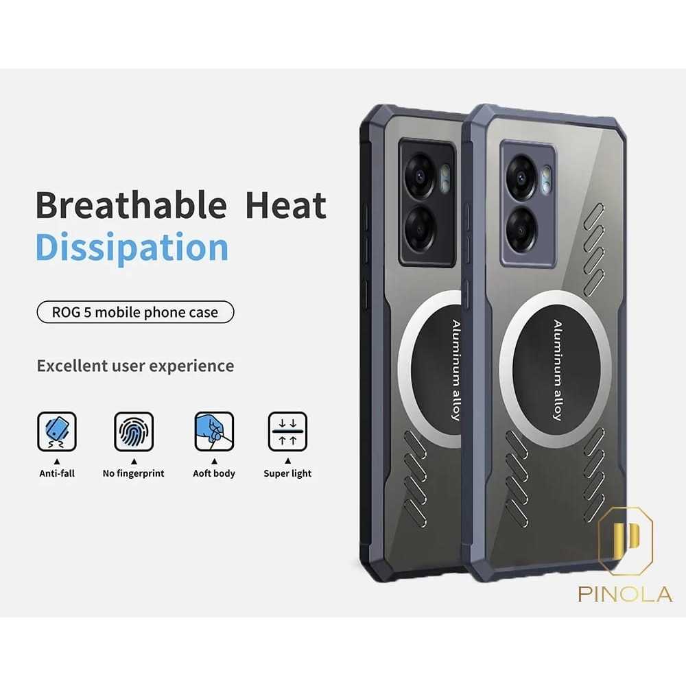 Oppo A57 / A77s / A79 5g Casing Gaming Cooler เคสกระจายความร้อนเกราะกันกระแทกโปร่งใส