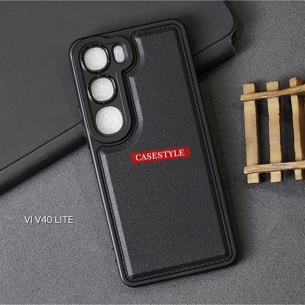 เคส Vivo V40 Lite Leather Pro Camera เคสสีดํา Vivo V40 Lite - Casestyle
