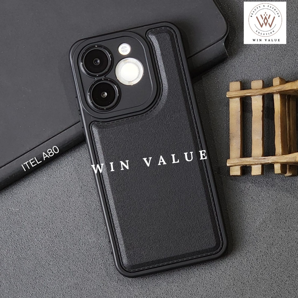 Itel A80 Itel A70 Case Leather Pro กล้อง Black Case Itel A80 Itel A70