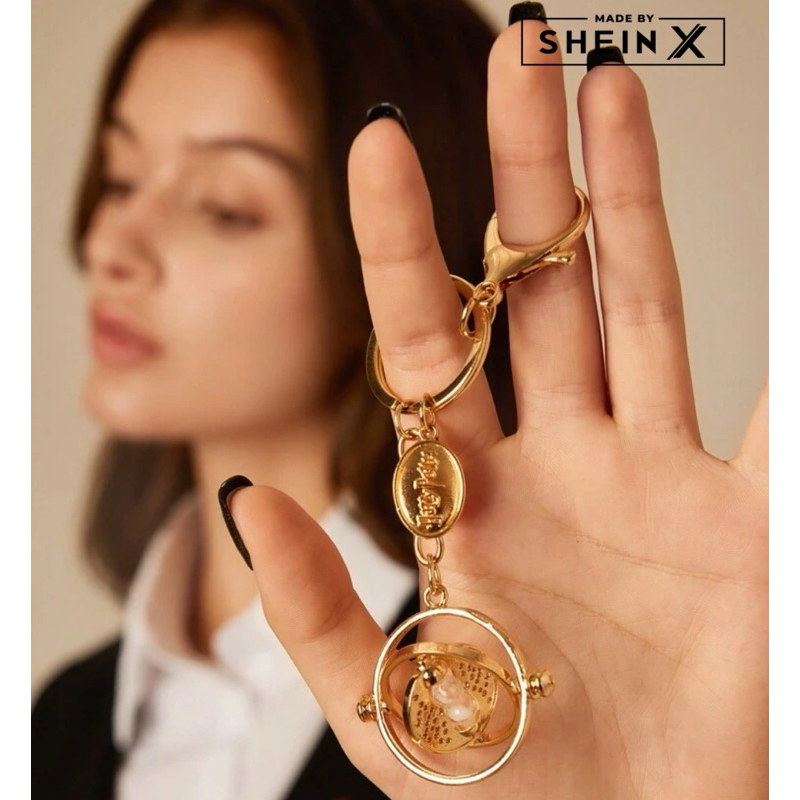 Harry Potter X Shein Time Turner พวงกุญแจสีทองตะขอ