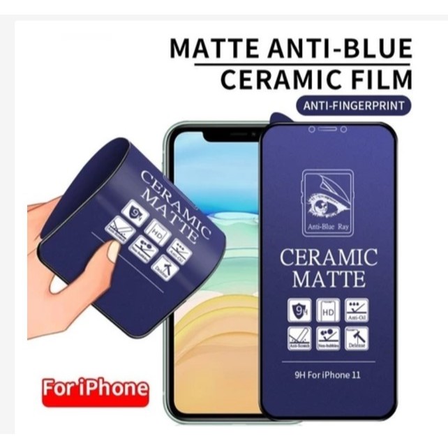 [ ไอโฟน 16 | 16 พลัส | 16 พลัส | 16 PRO MAX ] ANTI-SCRATCH NANO BLUE MATTE / ANTI-RADIATION IPHONE S