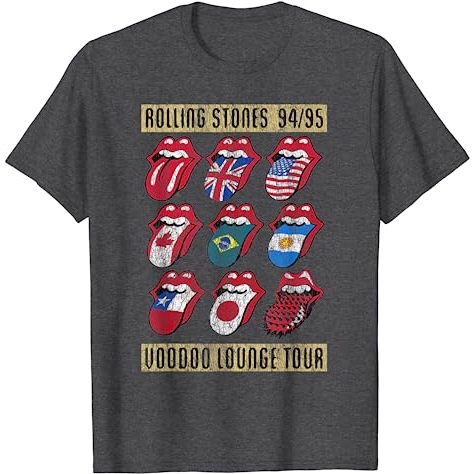 เสื้อยืด Baju KAOS Rolling Stones Voodoo Lounge Charcoal