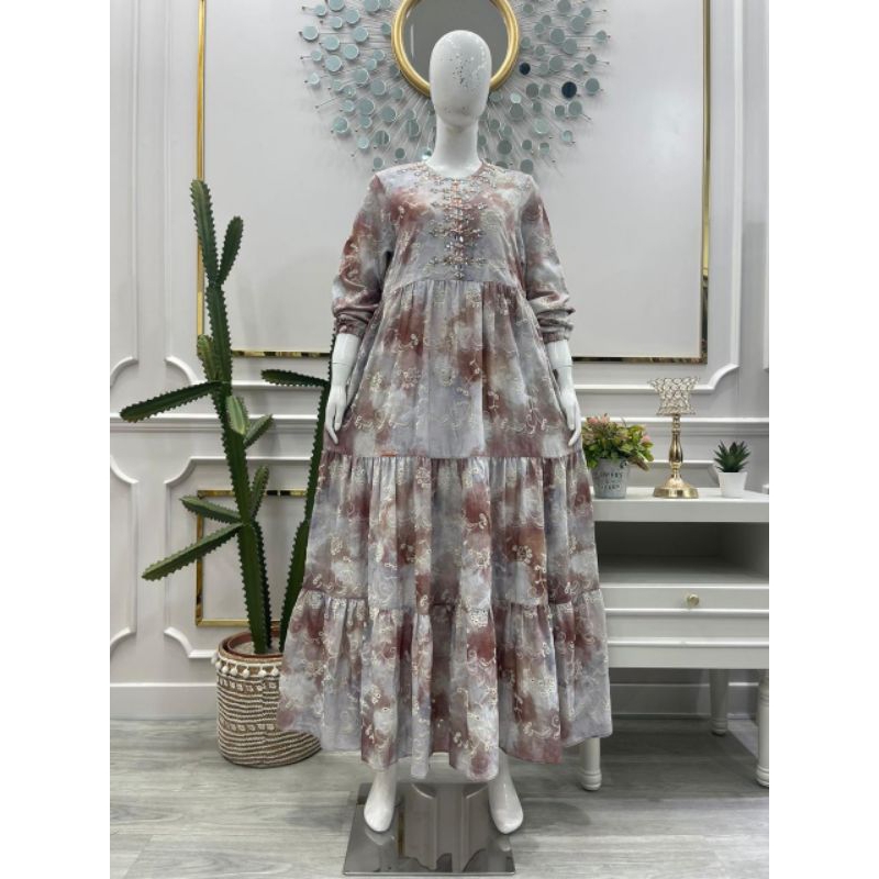 SALVINA YS.GAMIS SANCAI SEWER CRESPO EMBROIDERY PRINT/BUSUI LD 102 PB 140