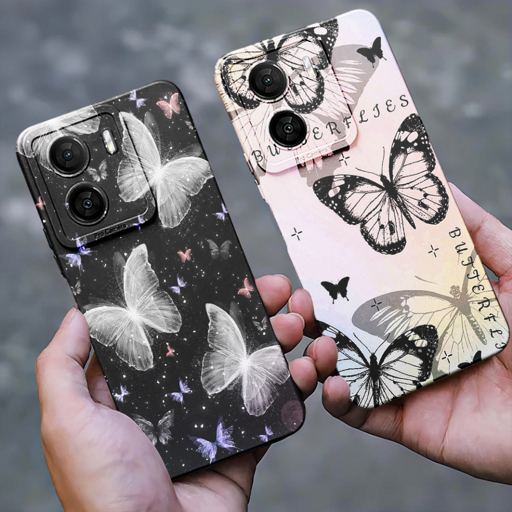 เคสสําหรับ Vivo Iqoo Z7X Z9 Z9X Y100 Y28 Y27 Y35 Y19 Y17s V30E Softcase Prokamera Butterfly Cute Mot