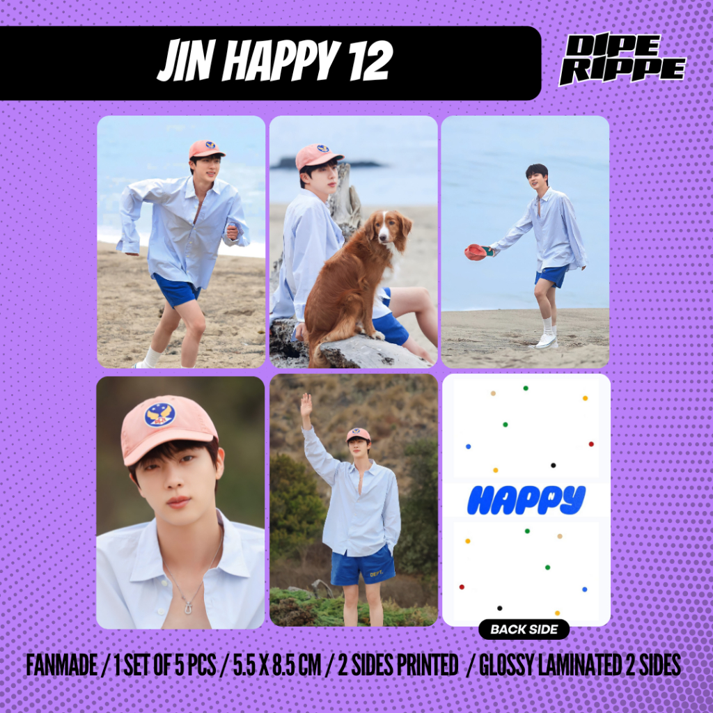 Bts PHOTOCARD - คิม SEOK JIN HAPPY RUNNING WILD ILL BE THERE