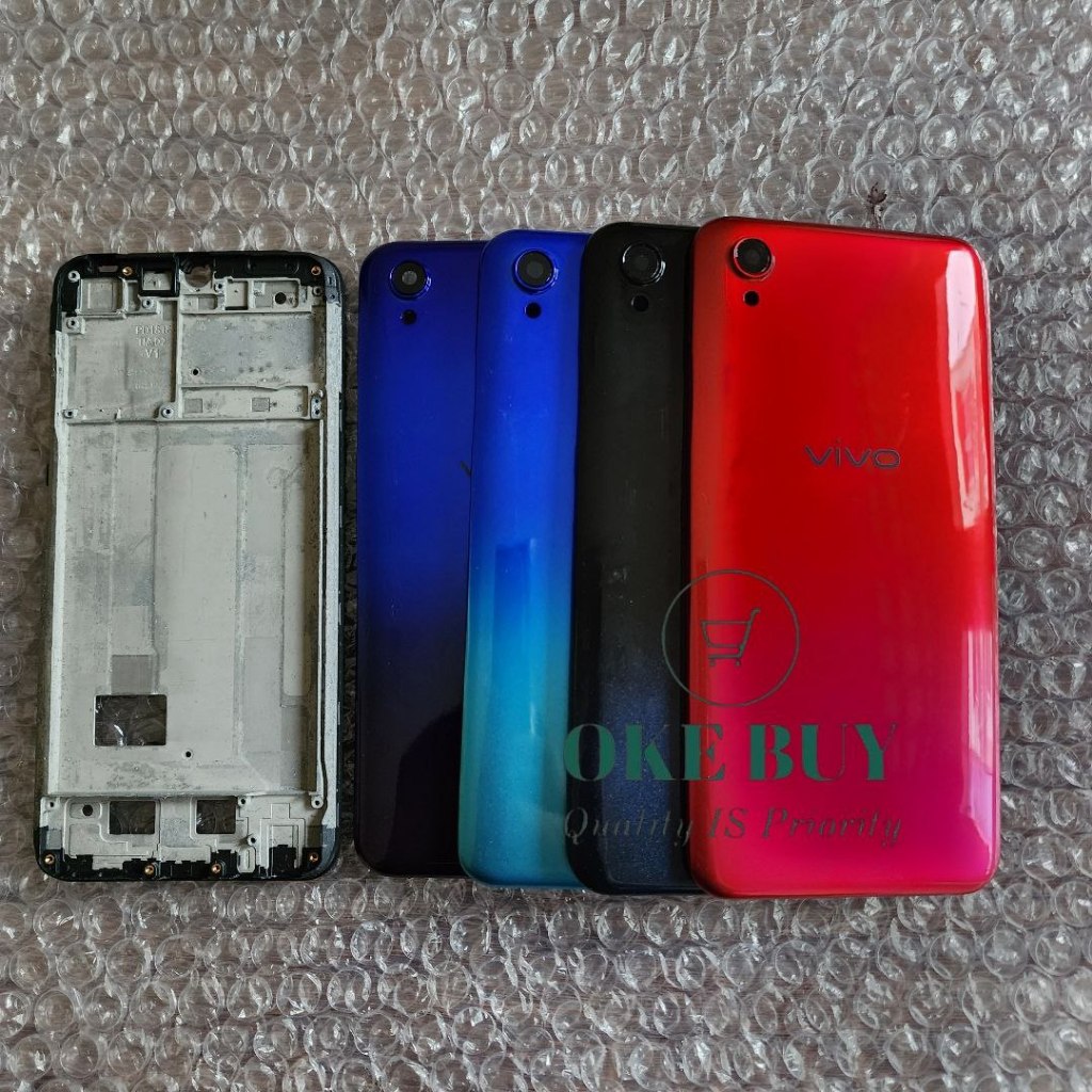 VIVO Y91C - Casing Kesing Fullset Vivo Y91c Y91I 1820 Backdoor ฝาครอบด้านหลัง + กรอบ Lcd กระดูกกลาง 
